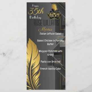 ハーレムルネッサンス誕生日招待状 メニュー