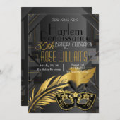 ハーレムルネッサンス誕生日招待状 招待状 (正面/裏面)