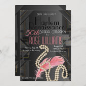 ハーレムルネッサンス誕生日招待状 招待状 (正面/裏面)