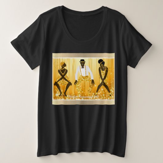 ハーレムルネッサンス1920年、チャールストン: プラスサイズTシャツ (デザイン正面)