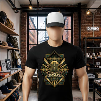 ハーレム アポロ シアター アールデコ ゴールド NYC ミュージック Tシャツ
