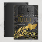 ハーレム・ルネサンス 誕生日招待状 招待状 (正面/裏面)