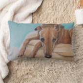 ハーレーのグレイハウンド犬の芸術の枕 ランバークッション (ブランケット)