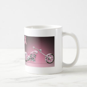 ハーレーのバイクのピンクのリボンの乳癌 コーヒーマグカップ