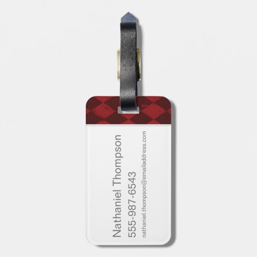 ハーレークインウィズファジーサイコロ ラゲッジタグ (裏面縦)