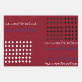 ハーレークインモンスター誕生日ラッピング紙 ラッピングペーパーシート (正面3)