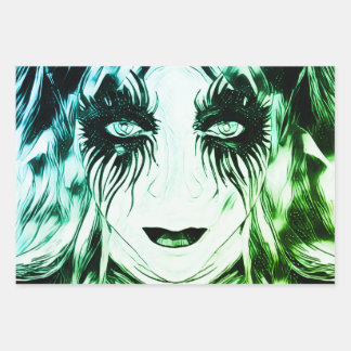 ハーレークイン-ヘレキンゴ刺激を受けたシックガール ラッピングペーパーシート