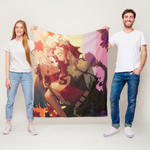 ハーレークイン&ポイズンアイビープライド漫画カバー フリースブランケット