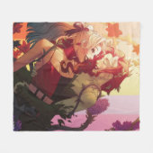 ハーレークイン&ポイズンアイビープライド漫画カバー フリースブランケット (正面(横))