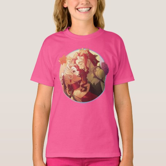 ハーレークイン&ポイズンアイビープライド漫画カバー Tシャツ (正面)