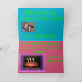 ハーレーコッカティエル誕生日カード サンキューカード (内部)