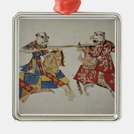 ハーレー4205人のf.366馬上槍試合の騎士、c.1445 (子牛皮紙 メタルオーナメント (正面)