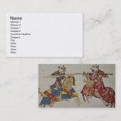 ハーレー4205人のf.366馬上槍試合の騎士、c.1445 (子牛皮紙 名刺 (正面/裏面)