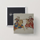 ハーレー4205人のf.366馬上槍試合の騎士、c.1445 (子牛皮紙 缶バッジ (正面&裏面)