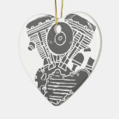 ハーレーPanheadモータースケッチ セラミックオーナメント (左)