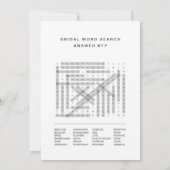 ハーロウ ブライダルシャワー ワードサーチ ゲーム カード (裏面)