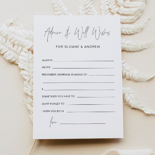 ハーロウ　新婦と新郎へのアドバイスと祝福 招待状