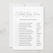 ハーロウ 有名人 赤ちゃん 名前 ベビーシャワー ゲーム 招待状 (正面)