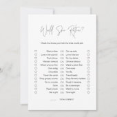 ハーローは彼女の方がブライダルシャワーのゲームカード 招待状 (正面)