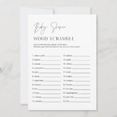 ハーローベビー言葉スクランブル赤ちゃんシャワーゲームカード 招待状 (正面)