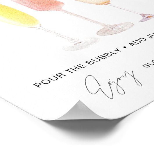 ハーローミニマリストミモザバー標識 ポスター (角)