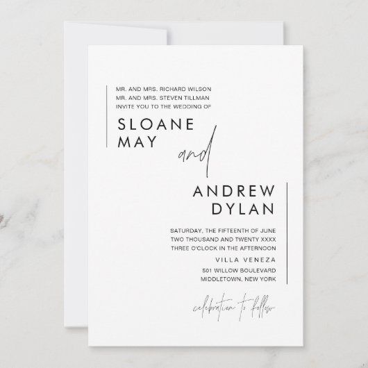 ハーローミニマル結婚式招待状 招待状 (正面)