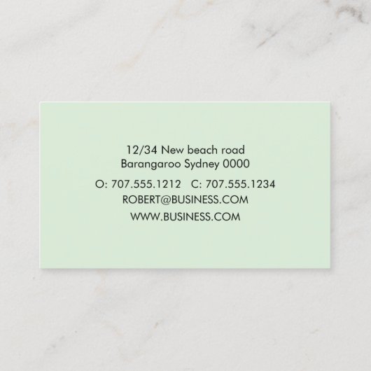 ハーンズマコーオウムのウォーター絵を描カラー 名刺 (裏面)