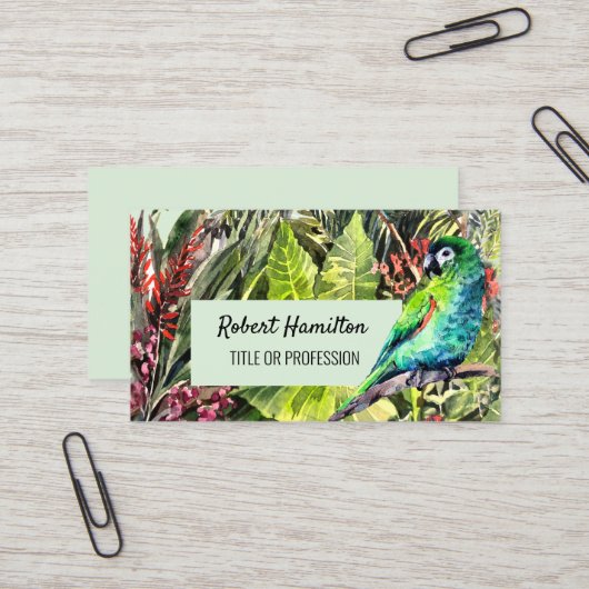 ハーンズマコーオウムのウォーター絵を描カラー 名刺 (正面/裏面インサイチュ)