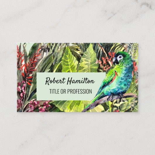 ハーンズマコーオウムのウォーター絵を描カラー 名刺 (正面)