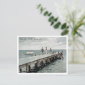 ハーヴィシーダーズNJボート波止場1930s ポストカード (スタンド正面)