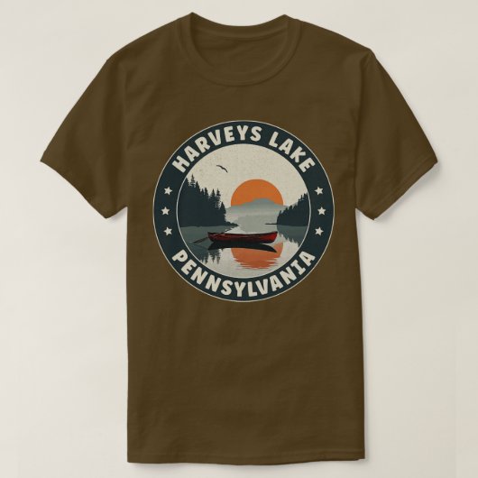 ハーヴィースレイクペンシルバニアサンセット Tシャツ (デザイン正面)