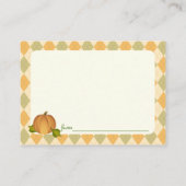 ハーヴェスパンプキンベビーシャワーアドバイスカード アドバイスカード (裏面)