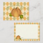 ハーヴェスパンプキンベビーシャワーアドバイスカード アドバイスカード (正面/裏面)