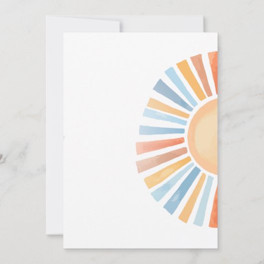 ハー・カムズ・ザ・サン サンシャインベイビー シャワーのご招待 招待状 (裏面)