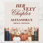 ハー・ネクスト・チャプター　秋のブックテーマ　ブライズシャワー ワインラベル (シングルラベル)