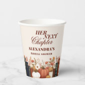 ハー・ネクスト・チャプター 秋のブライダルシャワー 本のテーマ 紙コップ (正面)