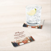 ハー・ネクスト・チャプター 秋のブライダルシャワー 本 テーマ スクエアペーパーコースター (インサイチュ)