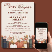 ハー・ネクスト・チャプター 秋のポンプキン ブック テーマ ブライダル 招待状