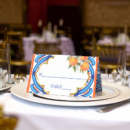 ハー メイン スクイーズ オレンジ ブルー ブライダル シャワー プレイスカード