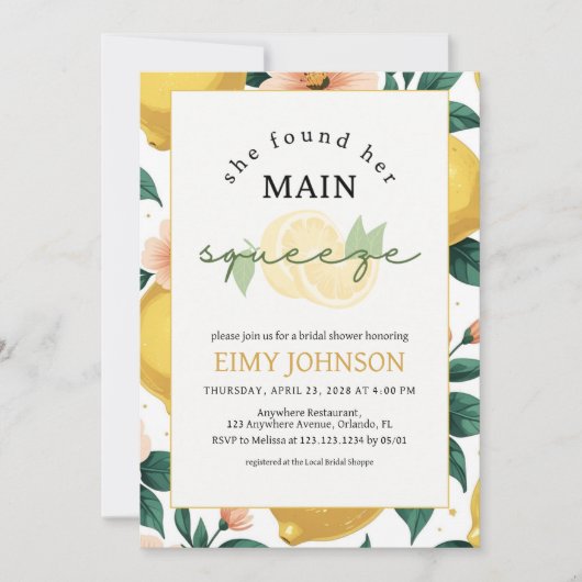 ハー メイン スクイーズ 招待状 (正面)