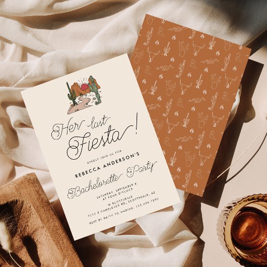 ハー ラスト フィエスタ デザート カクタス バチェロレッテ パーティー 招待状