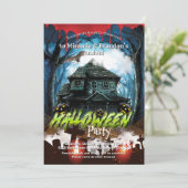 ハ不気味ウス幽霊のよく出るアンドパンプキンスハローウィンパーティ 招待状 (スタンド正面)