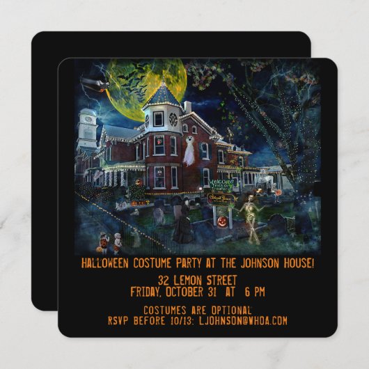 ハ不気味ス幽霊のよく出るビクトリアンハローウィンパーティInv 招待状 (正面/裏面)