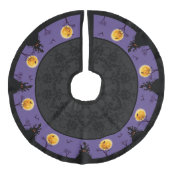 ハ不気味幽霊のよく出るーロウィーンパープルムーンライトこうもり フェイクリネンツリースカート (正面)