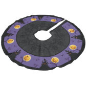 ハ不気味幽霊のよく出るーロウィーンパープルムーンライトこうもり フェイクリネンツリースカート (アングル)