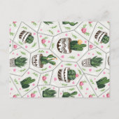 ハ仙人掌 & 多肉植物 | ボタニカル バースデー パーティー インビテーションポストカード (裏面)