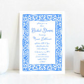 ハ地中海のンドブ絵を描ルーブライダルシャワー 招待状