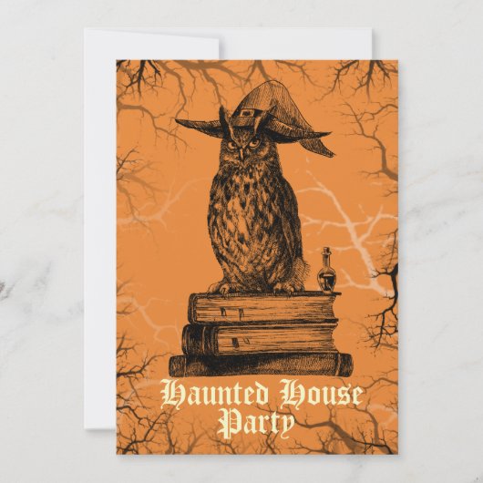 ハ幽霊のよく出るウスパーティーフクロウスプーキン 招待状 (正面)