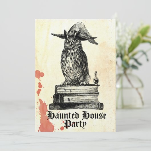 ハ幽霊のよく出るウスパーティーフクロウヴィンテージ 招待状 (スタンド正面)