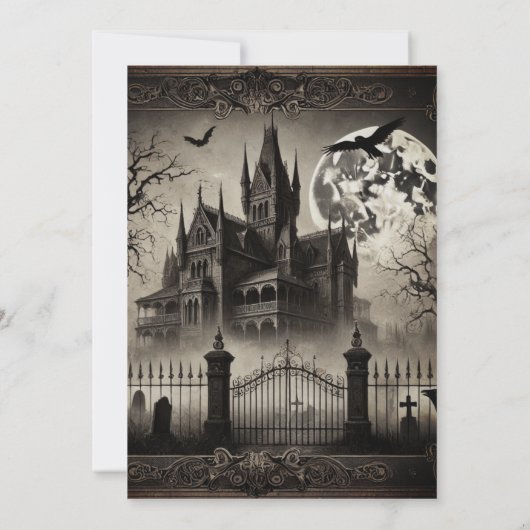 ハ幽霊のよく出るウスビクトリアンヴィンテージハローウィンパーティ 招待状 (裏面)